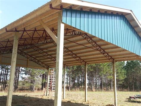 used metal chicken house trusses|36 foot pole barn trusses.